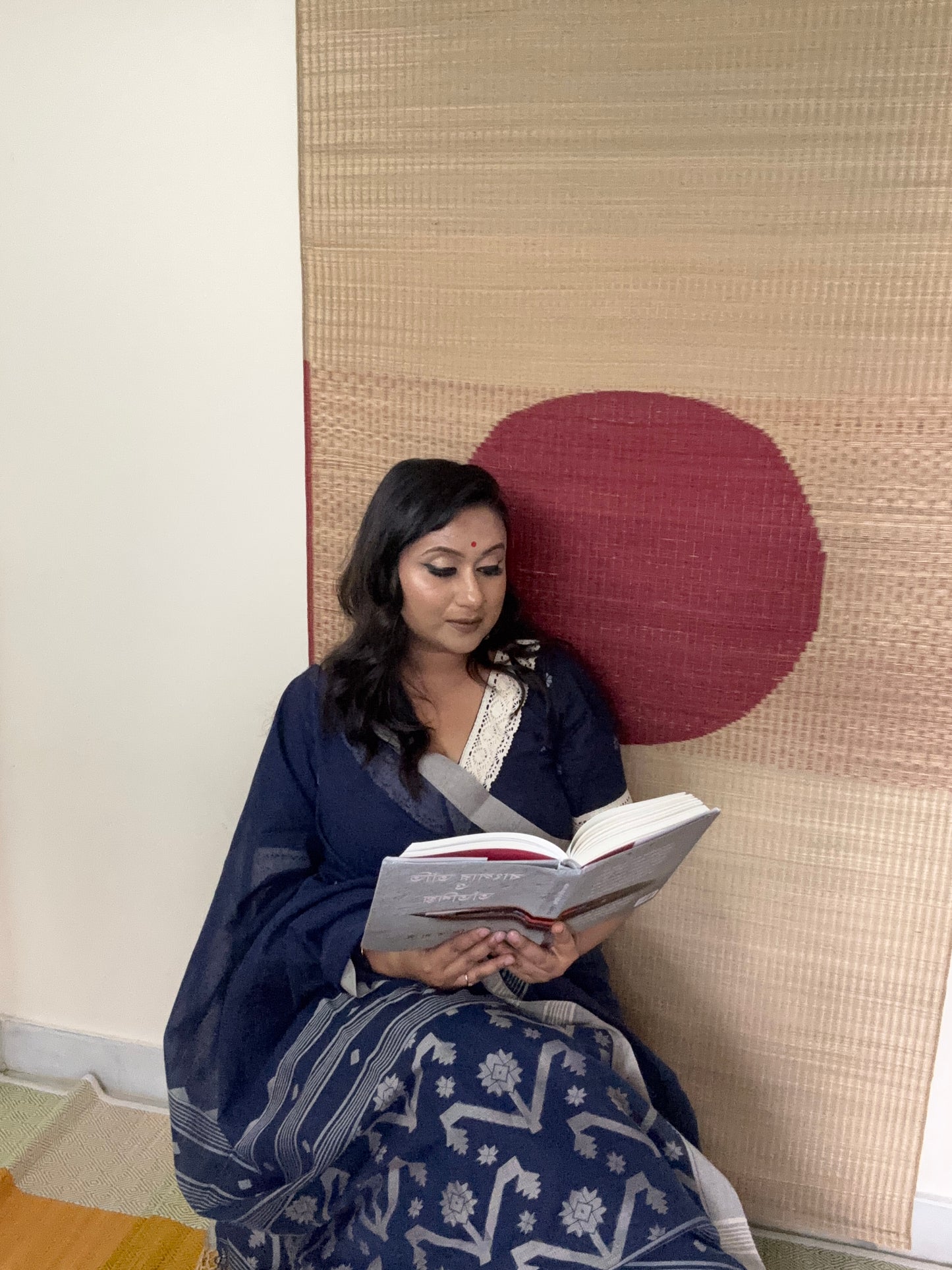Neelima - Bengal Cotton Indigo Jamdani Saree